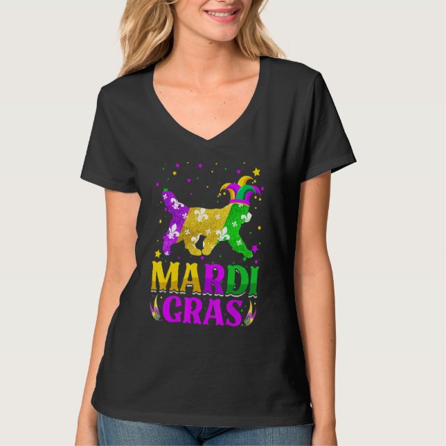 Mardi Gras Newfoundland Dog Lover Carnival Jester_ T Shirt (Framsida)
