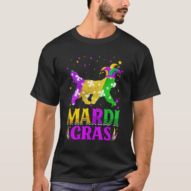Mardi Gras Newfoundland Dog Lover Carnival Jester_ T Shirt (Framsida)