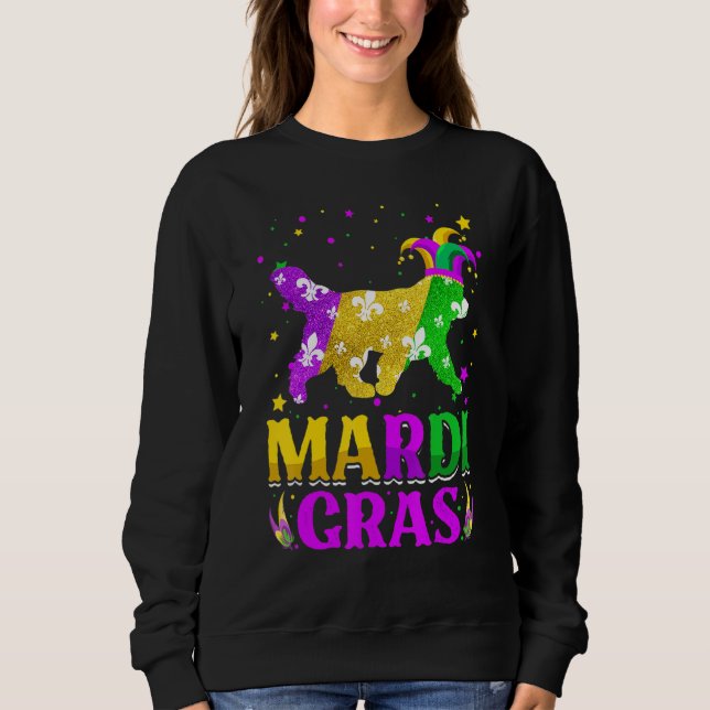 Mardi Gras Newfoundland Dog Lover Carnival Jester_ T Shirt (Framsida)