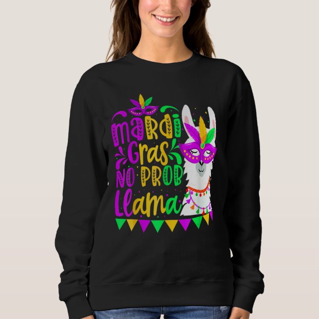 Mardi Gras No Prob Llama Alpaca Funny Carnival Cos T Shirt (Framsida)