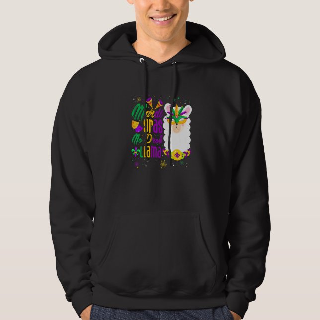 Mardi Gras No Prob Llama Funny Mardi Gras Carnival Hoodie (Framsida)