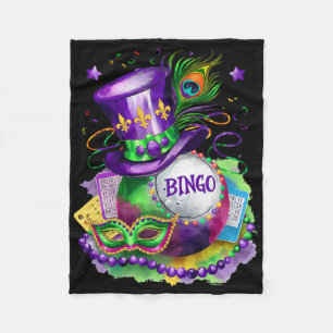 Mardi Gras och Bingo Perfekt Mix Kostym Festival  Fleecefilt