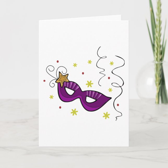 Mardi Gras Öga Mask Carnival Greeting Cards Kort (Framsida)