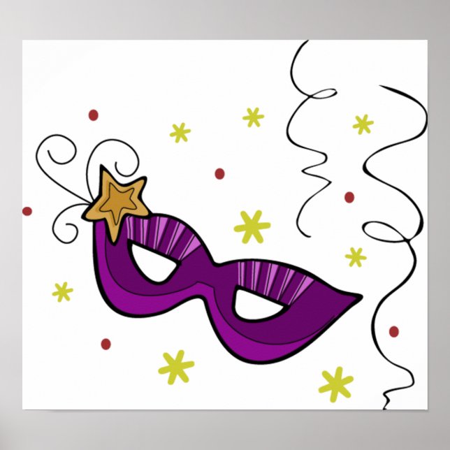 Mardi Gras Öga Mask Poster (Framsidan)