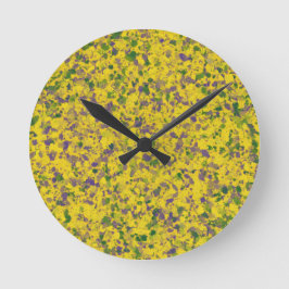 Mardi Gras Oil Abstrakt Rund Klocka