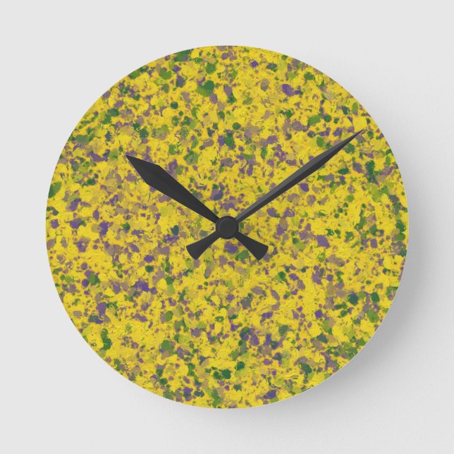 Mardi Gras Oil Abstrakt Rund Klocka (Framsida)