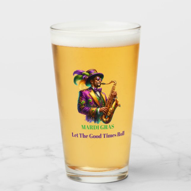 Mardi Gras-öl Glaskopp (Framsida fylld)