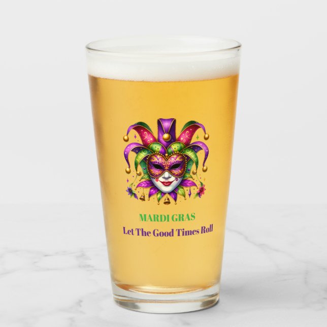 Mardi Gras-öl Glaskopp (Framsida fylld)