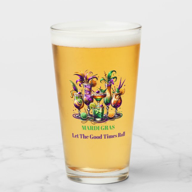 Mardi Gras-öl Glaskopp (Framsida fylld)