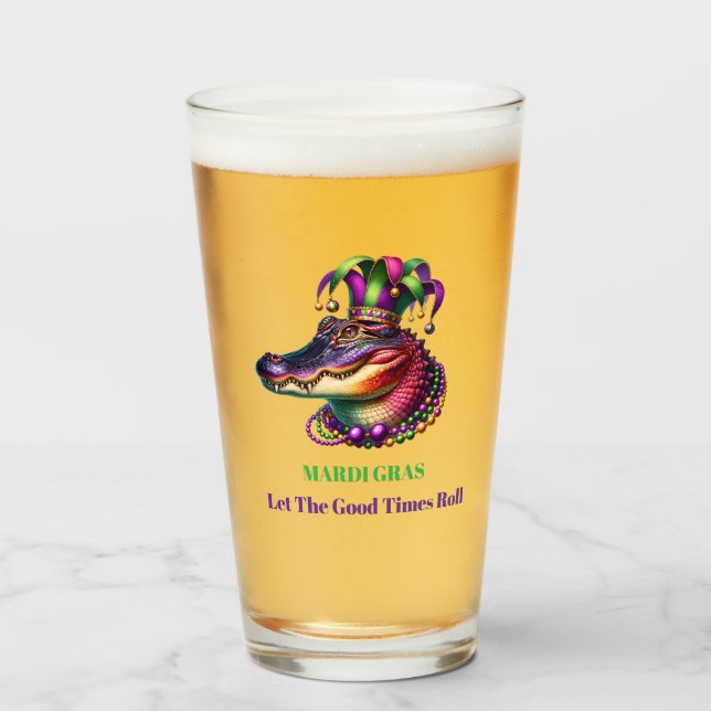 Mardi Gras-öl Glaskopp (Framsida fylld)