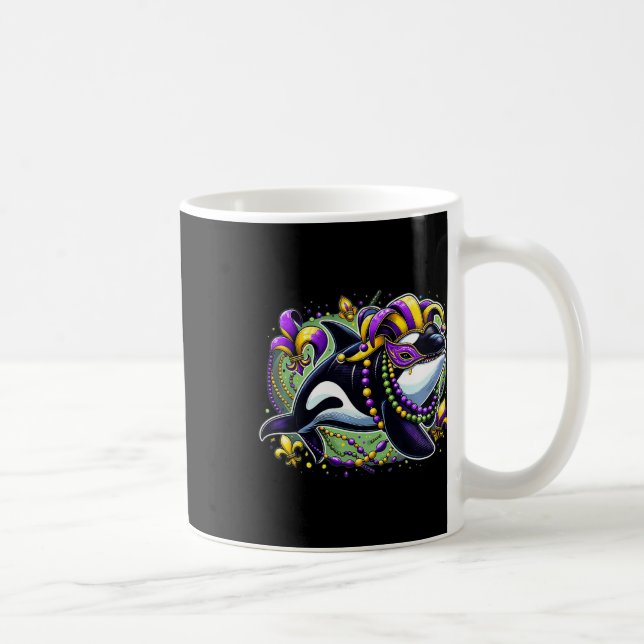 Mardi Gras Orca Whale Kaffemugg (Höger)
