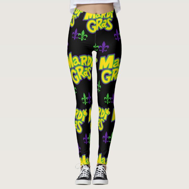 Mardi Gras Ord Leggings (Framsida)