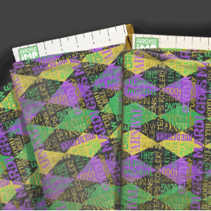 Mardi Gras Ord, Phrases - Harlequin Argyle Tyg