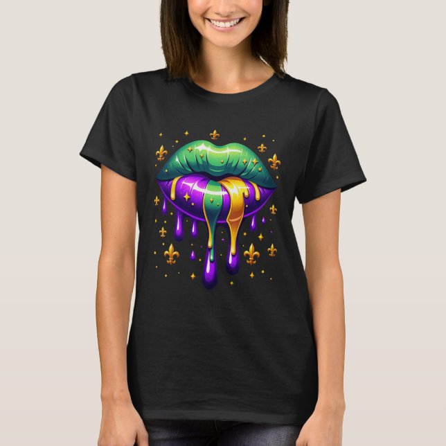 Mardi Gras Outfit Costume Manar Women Mardi Gras L T Shirt (Framsida)
