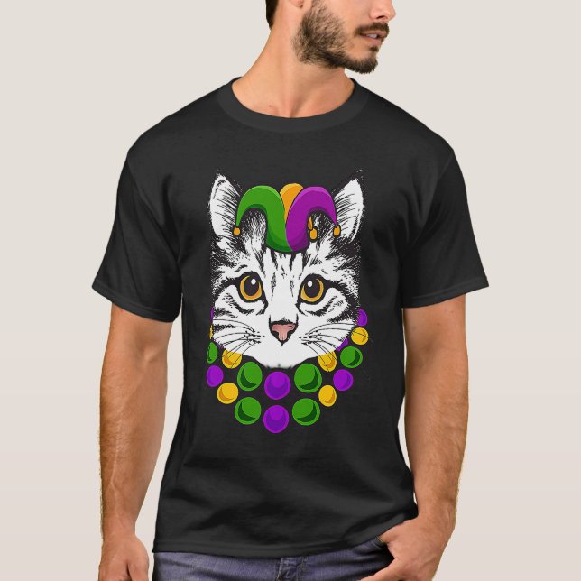 Mardi Gras Outfit for Women Manar Carnival Jester  T Shirt (Framsida)