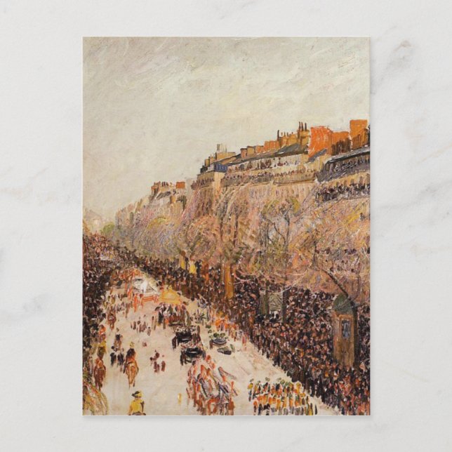 Mardi Gras på Boulevards av Camille Pissarro Vykort (Framsida)