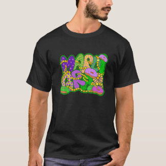 Mardi Gras Paczki Donuts Pärlor Carnival Party Gra T Shirt