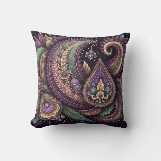 Mardi Gras paisley Fleur-de-lis Kudde (Framsida)