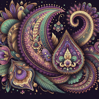 Mardi Gras paisley Fleur-de-lis Kudde