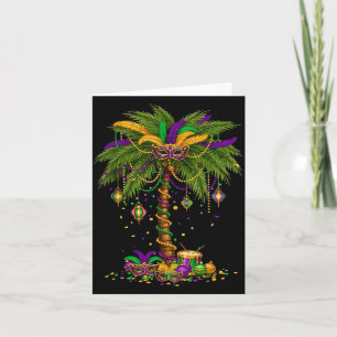 Mardi Gras Palm Tree Hawaiian Tropical Party Män W Kort