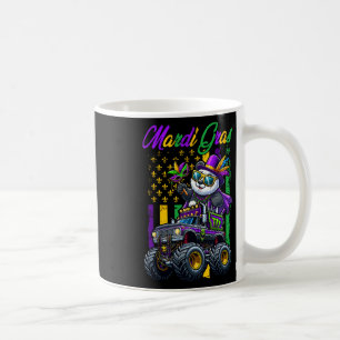 Mardi Gras Panda Enögd På Monster Truck Pärlor Ma Kaffemugg