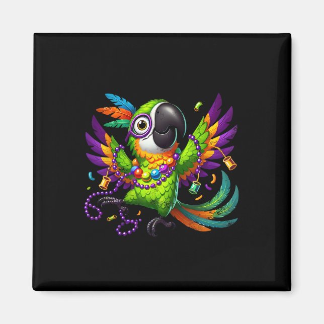 Mardi Gras-papegoja - Festlig partifågel  Magnet (Framsidan)