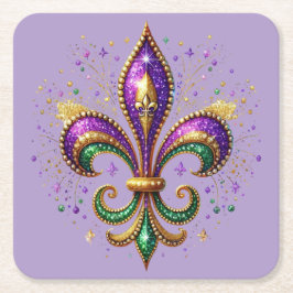 Mardi Gras Paper Coaster Underlägg Papper Kvadrat