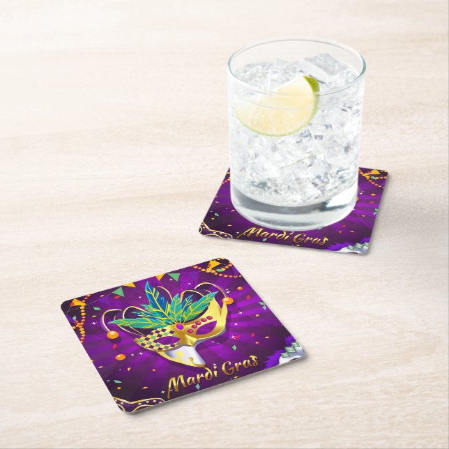 Mardi Gras Papper Underlägg Kvadrat (Insitu)