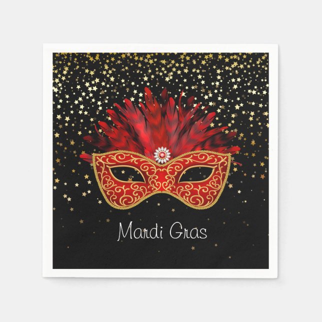 Mardi Gras Pappra Napkins Pappersservett (Framsidan)