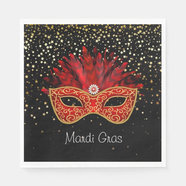 Mardi Gras Pappra Napkins Pappersservett (Framsidan)