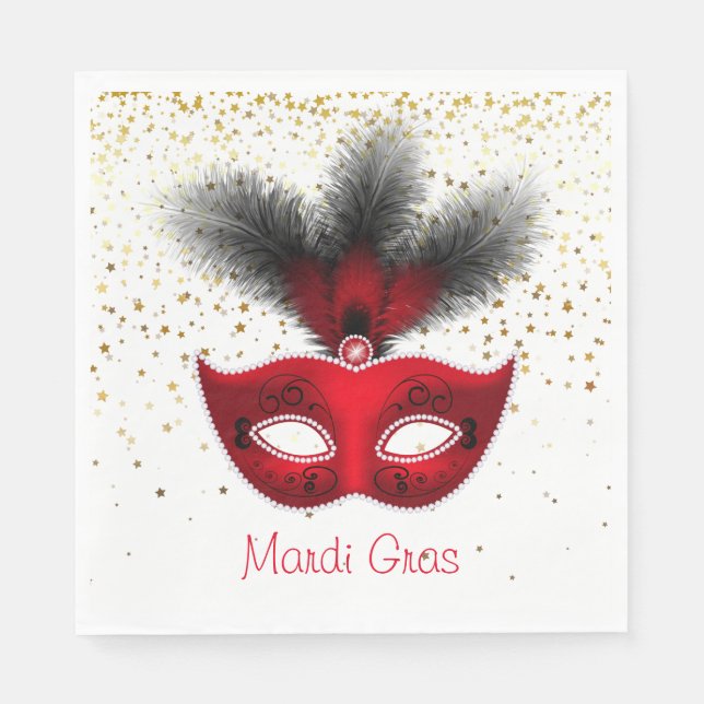 Mardi Gras Pappra Napkins Pappersservett (Framsidan)
