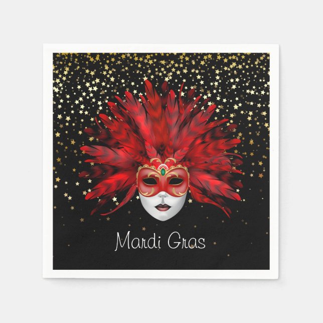 Mardi Gras Pappra Napkins Pappersservett (Framsidan)