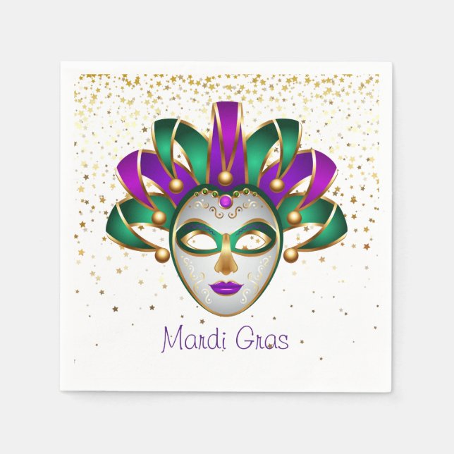 Mardi Gras Pappra Napkins Pappersservett (Framsidan)