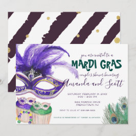 Mardi Gras-par bröllopsdusch för par Inbjudningar