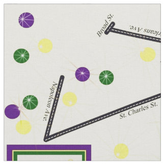 Mardi Gras Parad Route 18x18 Tile storlek Tyg