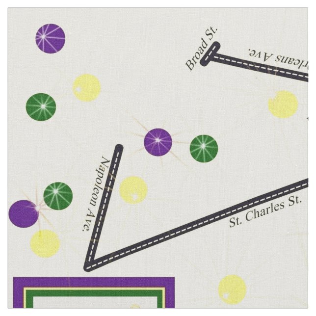 Mardi Gras Parad Route 18x18 Tile storlek Tyg (Närbild)
