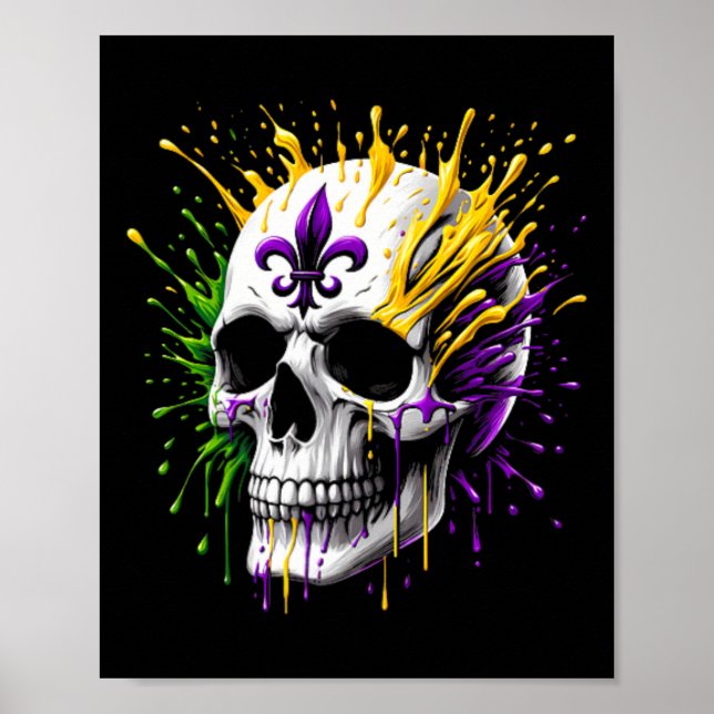 Mardi Gras-parad Självmaskerad Karneval Fet Ny Orl Poster (Framsidan)