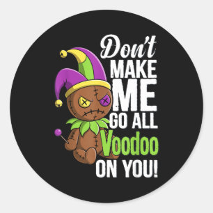 Mardi Gras-parad Stitch voodoo-docka clown Spöklik Runt Klistermärke
