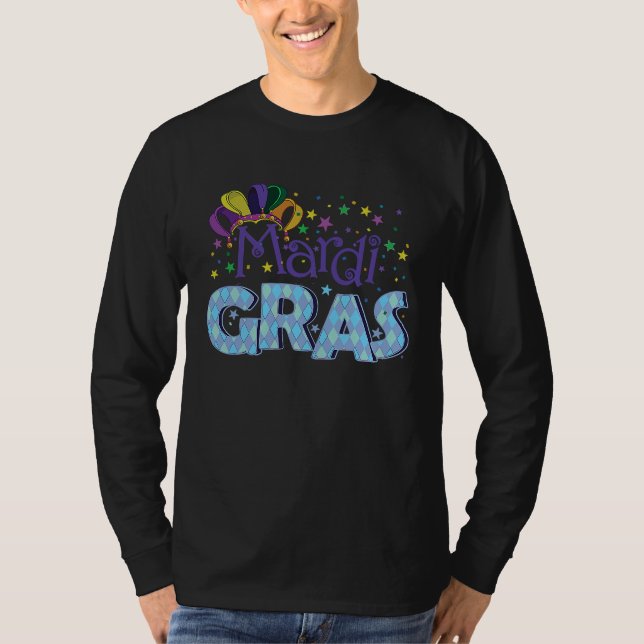 Mardi Gras Parade New Orleans Outfit Costume T Shirt (Framsida)