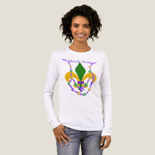 Mardi Gras pärlhalsband och Fleur de Lis T Shirt