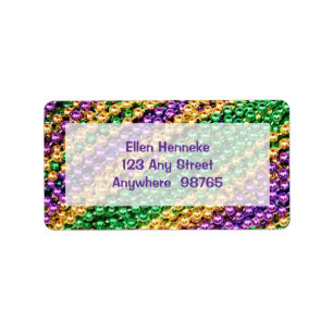 Mardi Gras Pärlor Adressetikett