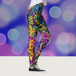 Mardi Gras Pärlor Anpassningsbar Women's Leggings 