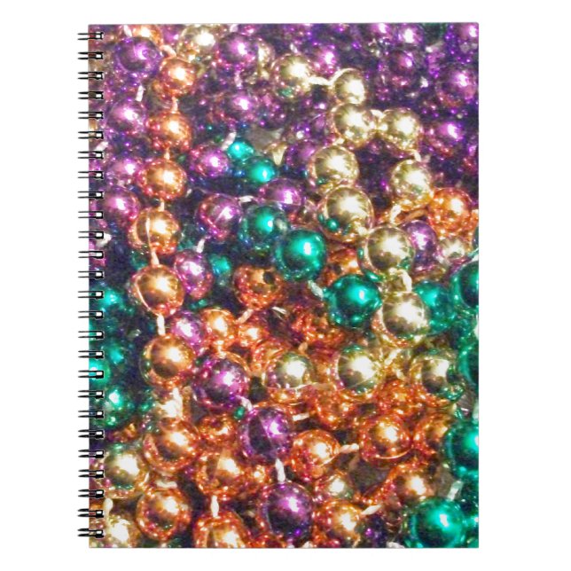 Mardi Gras Pärlor Anteckningsbok Med Spiral (Framsidan)