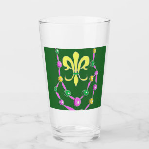 Mardi Gras pärlor design Färgstark Glaskopp