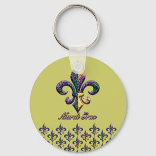 Mardi Gras-pärlor Fleur de lis 2 Nyckelring