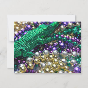 Mardi Gras Pärlor & Grönt Gator-inbjudningar Inbjudningar