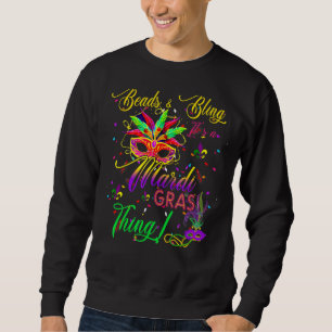Mardi Gras Pärlor och Bling är Mardi Gras Sak Lång Ärmad Tröja