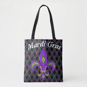 Mardi gras pärlor och Fleur de Lis Tygkasse