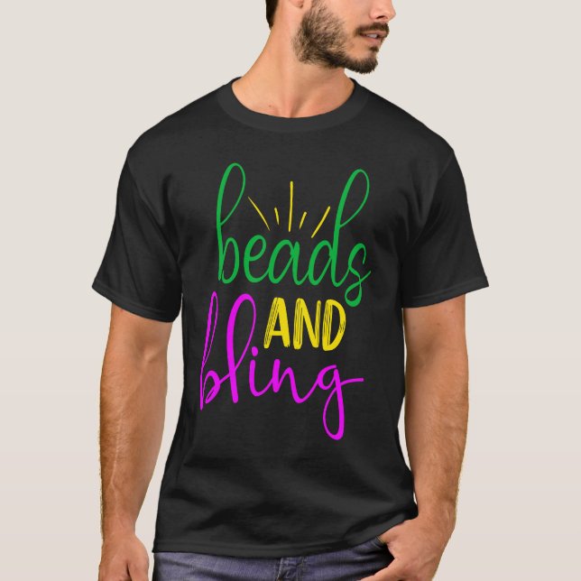 Mardi Gras-pärlor och glitter T Shirt (Framsida)