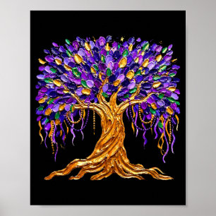Mardi Gras Pärlträd Karneval New Orleans Kvinnor M Poster
